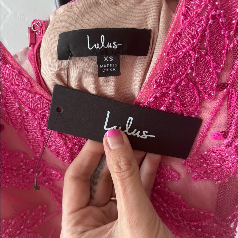 Lulu's Fuchsia Embroidered Dress - Picture 3 of 4